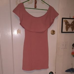 Reformation | Pink Off-Shoulder Mini Dress